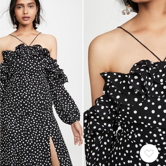 Likely Dresses & Skirts - Likely Midi Off Shoulder Polka Dot Dress